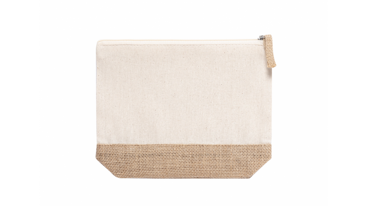 ✨ Trousse tendance en coton et jute – personnalisable